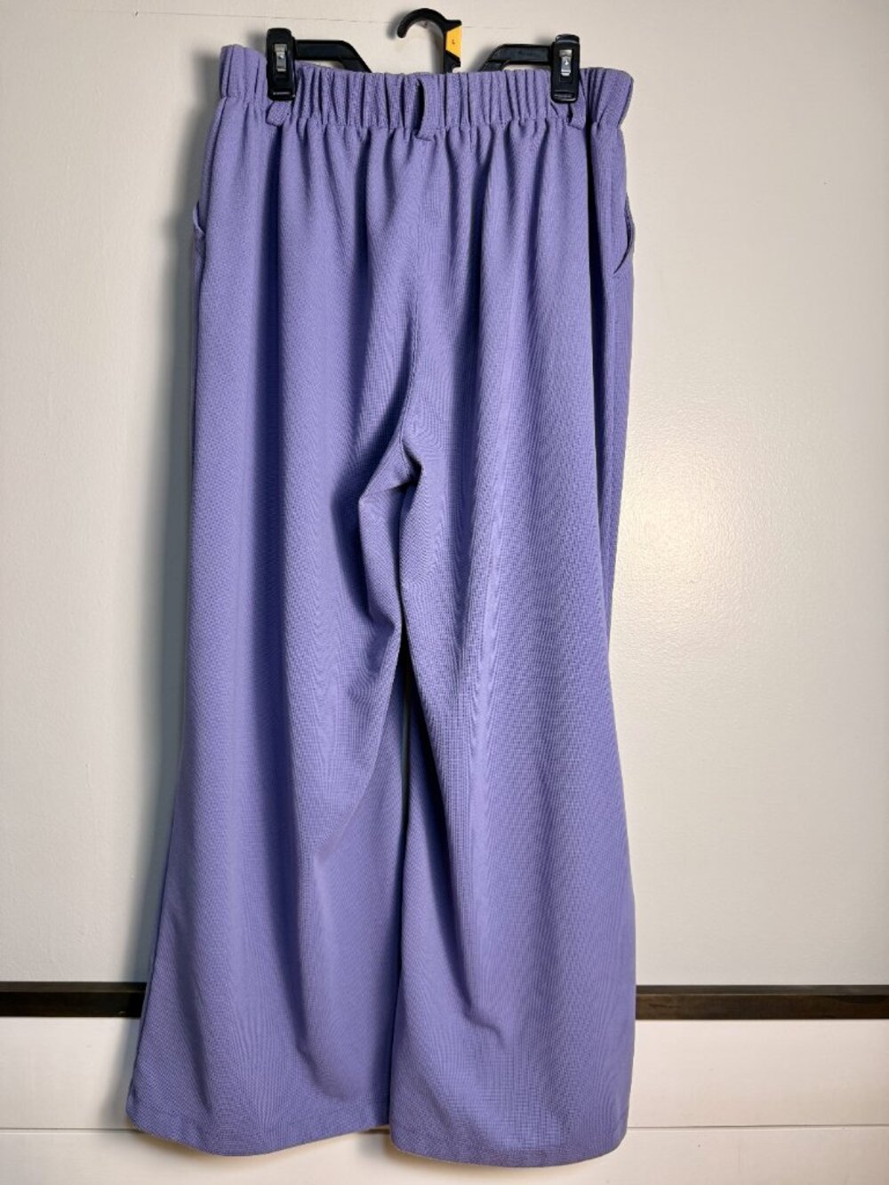 Halara Flex High Waisted Pocket Wide Leg Waffle Work Pants Mellow Purple Size L - Picture 3 of 3